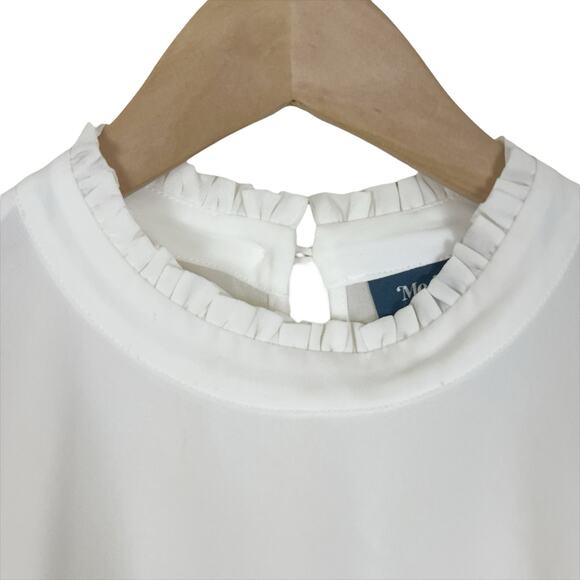 NWT ModCloth Ruffle Trim Long Sleeve Mini Dress in White Size 8 - Picture 4 of 8